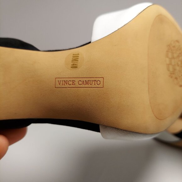 Vince Camuto Black & White Leather & Suede Pumps size 10 - Picture 6 of 8